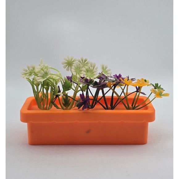 Vtg 1980 Barbie Dream House Pool Flower Box Planter Orange Replacement Flowers - Picture 2 of 7